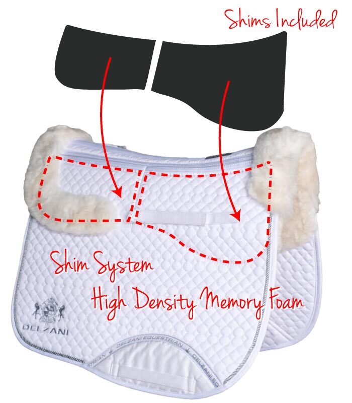 Lambswool Dressage Saddle Pad with Shim Pad System - Full