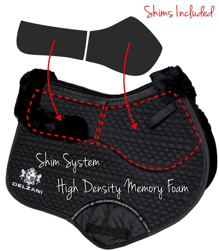 Lambswool Jumping Saddle Pad with Shim Pad System - Full